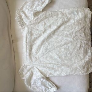 Ralph Lauren off the shoulder white floral top